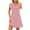Pink, variant on qolati Casual Dresses for Women Short Sleeve Summer Dresses 2025 Ruched Front Boho Beach Sundresses Spring Button V Neck A-Line Mini Dress