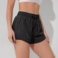 thumbnail image 4 of KPOPLK Women's 2 in 1 Butterfly Running Shorts High-Split Athletic Short High Waisted 3" Liner Workout Gym Short with Pockets Size L,Black, 4 of 8