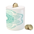 thumbnail image 3 of Orient Piggy Bank, Persian Style Oriental Floral Pattern with Middle Eastern Bohemian Effects, Ceramic Coin Bank Money Box for Cash Saving, 3.6" X 3.2", Seafoam, by Ambesonne, 3 of 4