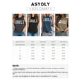thumbnail image 4 of Asyoly Women's Summer Letter Print Tank Tops Casual Loose Sleeveless Shirts Round Neck Tees, 4 of 4