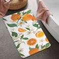 thumbnail image 2 of Orange Fruits Flowers White Pattern Bathroom Rugs Mat,Non Slip Microfiber Bathroom Rug,Rubber Backing,Soft Bathroom Mats for Bathroom Floor,Tub and Shower,20x32in(50x80cm), 2 of 5