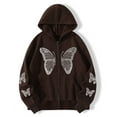 thumbnail image 2 of XIAOCHA Men's Rhinestone Butterfly Hoodie Oversized Long Sleeve Hooded Zip Up Sweatshirt Soft Streetwear Casual Hoodies, 2 of 5