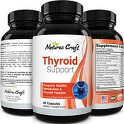 Pure Thyroid Support Supplement with Iodine - Anti Aging Mood Booster Energy Supplemen's for Fatigue plus Thyroid Support for Weight Loss - Natural Thyroid Supplement for Women with Thy