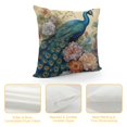 thumbnail image 4 of Creowell  Watercolor Peacock Vintage Background Decorative Throw Pillow Covers Square, Pillowcase Protectors Cushion Cover for Home Sofa Couch Chair Back Seat, 4 of 5