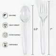 thumbnail image 2 of [400 Count] Clear Plastic Forks and Spoons Set Bulk - Heavy Duty Disposable Spoons and Forks Silverware, Plastic Utensils Cutlery Set for Party, 2 of 3