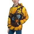 thumbnail image 2 of Salouo Butterfly On Sunflower Pattern Hoodie Sweatshirt for Youth, Fall Pullover Hoodie Sweatshirt Long-Sleeve Pullover Hooded Sweatshirt-X-Large, 2 of 6