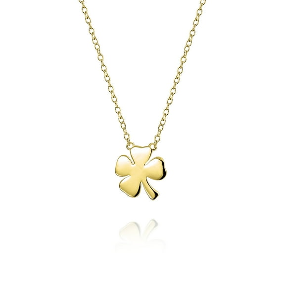 Bling Jewelry Womens Celtic Shamrock Good Luck Charm Clover Pendant Necklace 14K Gold Plated Silver