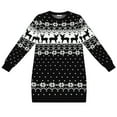 thumbnail image 4 of KANG Festive Knit-Style Bodycon Dress | Women's Long Sleeve Christmas Print Bandage Dress for Holiday PartiesBlackL, 4 of 4