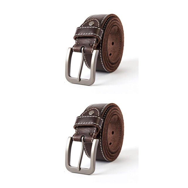 Minnieouse Cinturones de cuero ajustables para hombre, pantalones con banda en la cintura para hombre, pantalones con correa a juego, Festival, Color café/120cm 2piezas