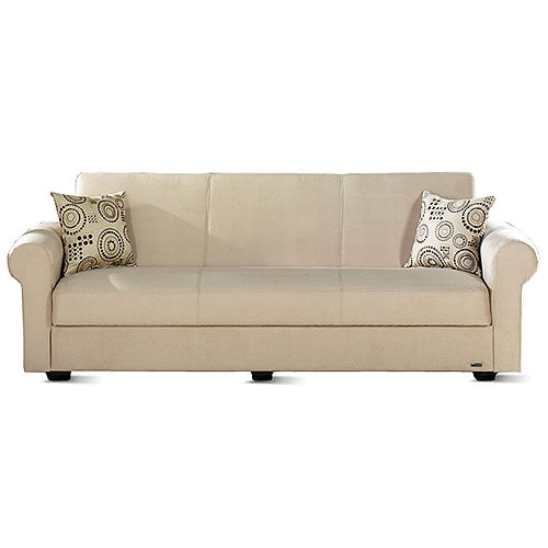 Elita TwinSize Sofa Sleeper with Hidden Storage, Beige