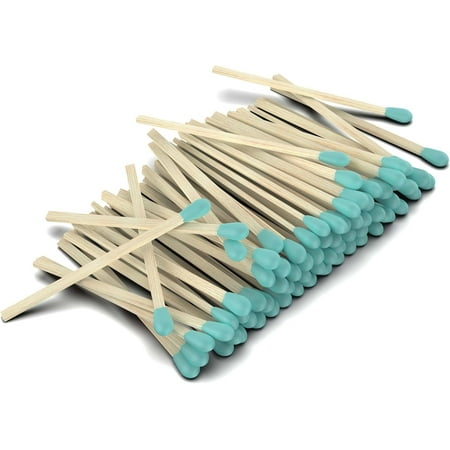 ZIKANI Blue Tip Matches 4 Inch Match Refill and Striker 200 Long Matches Short Matches Wooden Matches Bulk Matches Decorative Matchsticks Safety Matches for Cloche Jar Box Fireplace (Blue)
