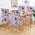thumbnail image 2 of Yayeee 2 Pack Dining Chair Covers Stretch Parson Chairs Slipcovers Seat Protector, Light Purple Halloween Black Cat, 2 of 6