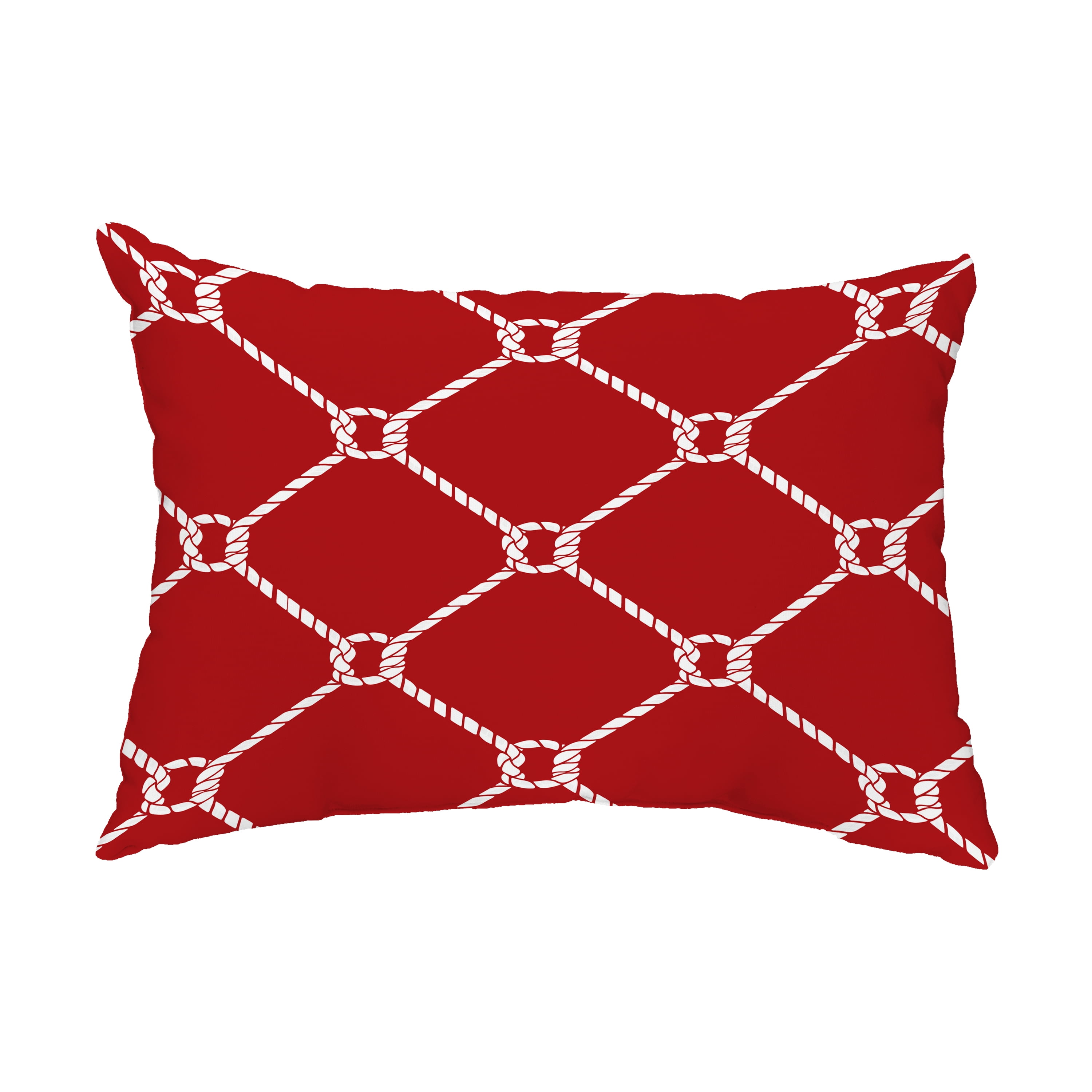 Simply Daisy, 14" x 20" Ahoy! Red Decorative Nautical Outdoor Pillow