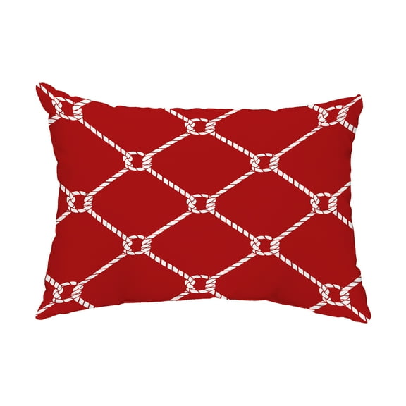 Simply Daisy, 14" x 20" Ahoy! Red Decorative Nautical Outdoor Pillow