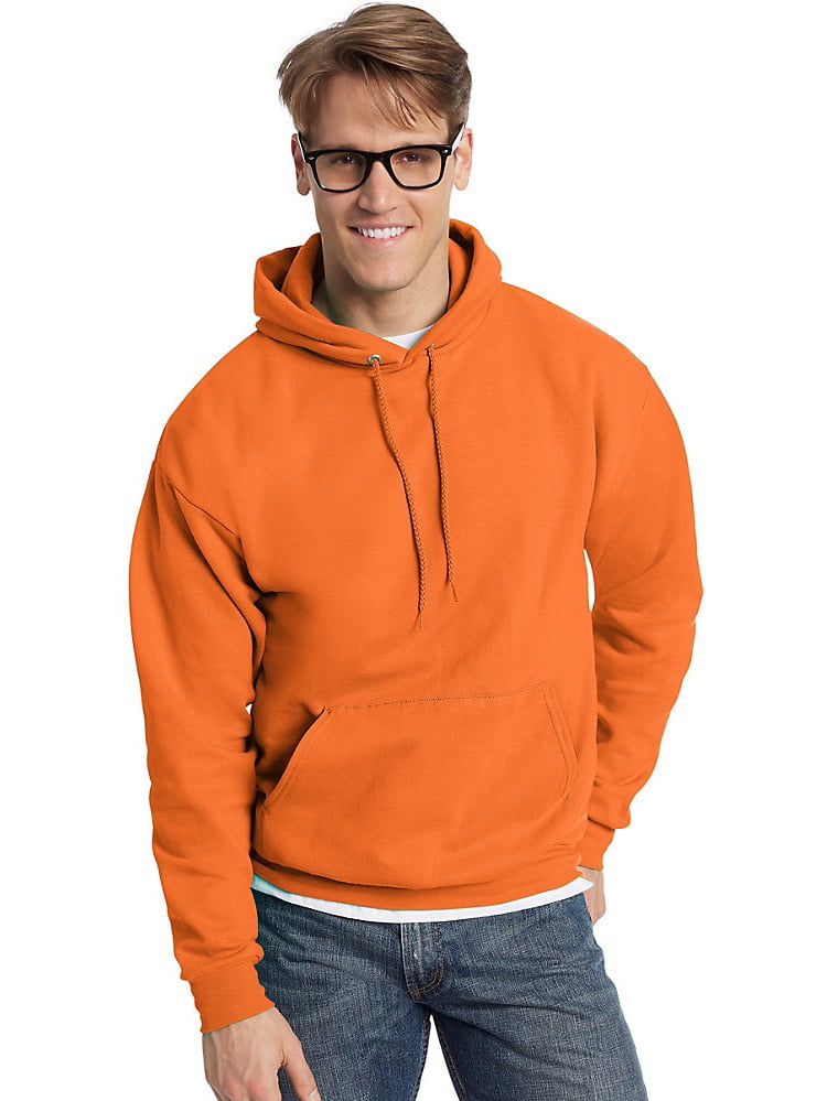 Hanes P170 Mens EcoSmart Hooded Sweatshirt 3XL 1 Deep Royal 1 Safety Orange