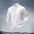 thumbnail image 5 of Sun Shirts for Men Long Sleeve UV Protection Tshirt Athletic Quarter Zip Pullover Stand Neck Quick Dry Lightweight Hiking Tops White XXS, 5 of 8