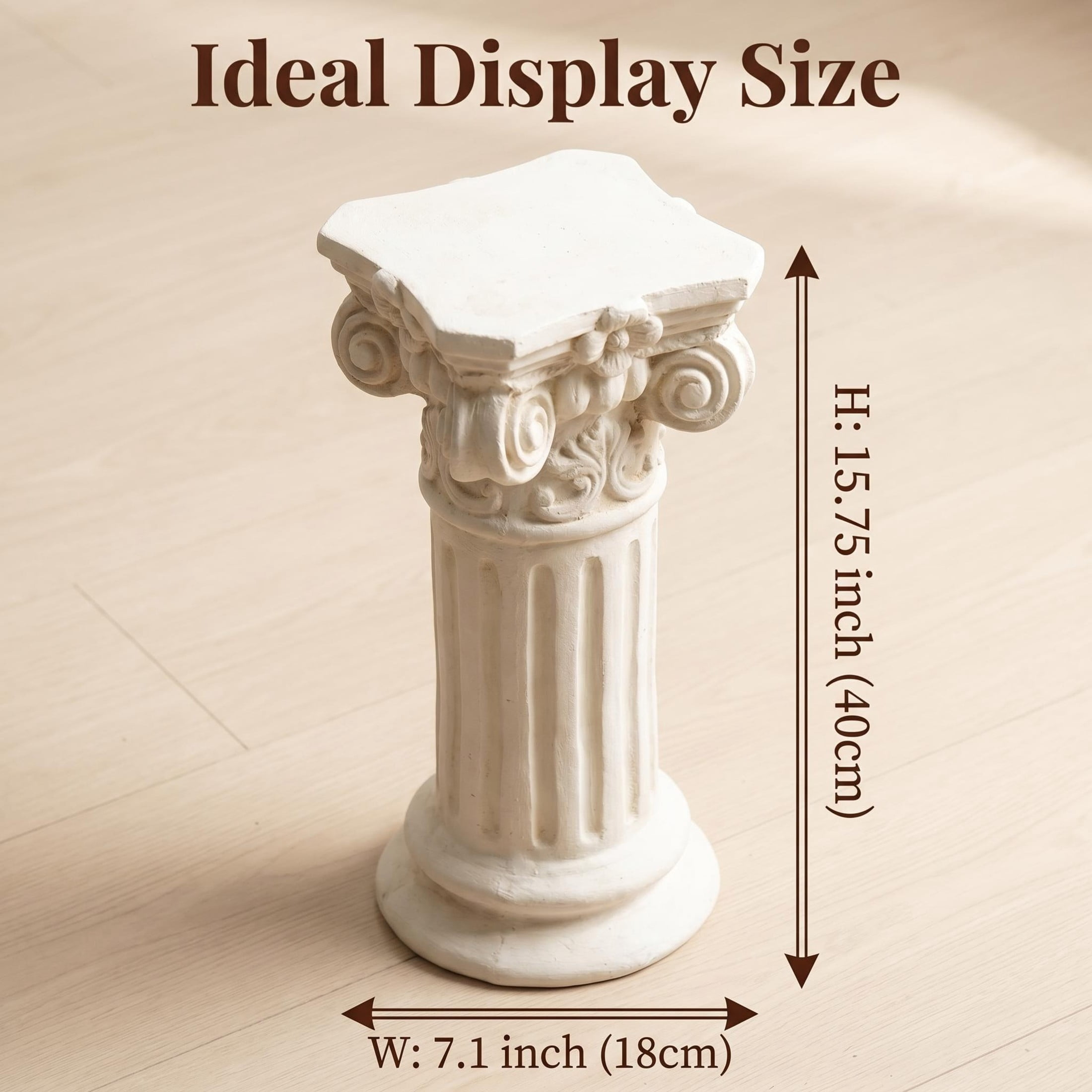 GDF Studio 15" Ancient Greek Style Carved Roman Column Pedestal, Garden Display Stand for Statues & Ornaments