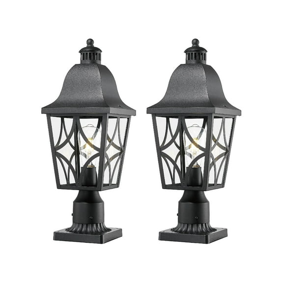 Outdoor Post Lights Lamp Post Light Fixture, Waterproof Aluminum Housing with Glass, Fence Post Deck Lighting for Garden, Patio, Pathway (2 pack)