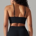 thumbnail image 4 of XFLWAM V Neck Strappy Sports Bras for Women Thin Spaghetti Strap Padded Bra Sexy Wireless Yoga Bra Crop Top, 4 of 5