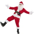 thumbnail image 4 of Santa Claus Costume Christmas Complete Dress-Up Outfit For Adult Santa Suit With Hat Men Cosplay Costumes 7PCS, 4 of 7