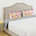 thumbnail image 3 of Yayeee Pillowcase Queen Size Set of 2 Satin Wrinkle Resistant Pillow Case, Yellow Pink Stars, 3 of 7
