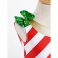 thumbnail image 5 of TiaoBug Kids Girls Christmas Dress Santa Claus Costume Stripes Print Xmas Party Outfit Red 14, 5 of 7
