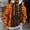 B_ Orange Sweatshirts for Men, variant on Mens Sweatshirts Flame Texture Side Skull Vintage Distressed Left Chest Small Logo Drawstring Oversized Hoodie Pullover Yellow L