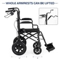 thumbnail image 3 of Silla de ruedas ultraligera Medwarm para adultos y niños. Peso: solo 10 kg. Silla de ruedas plegable con frenos de mano, reposapiés desmontables, reposabrazos abatibles y ruedas traseras de 30 cm. Col, 3 of 5