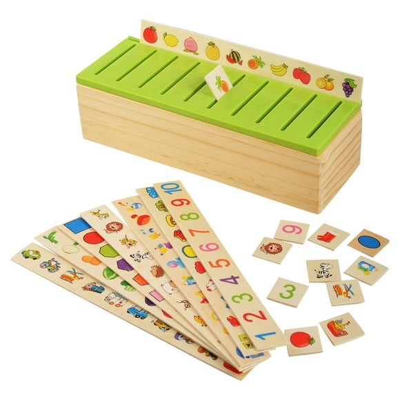 Trinkets & More Knowledge Classification Box (Numbers, Shapes, Vehicles, Vegetables, Animals And Fruits) Puzzles Brain Teaser 80 Pieces Educational Toys Kids 3+ Years.