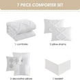 thumbnail image 4 of Nanshing Lucero 7 Piece Interlocking Jacquard Comforter Set, White, King, 4 of 7