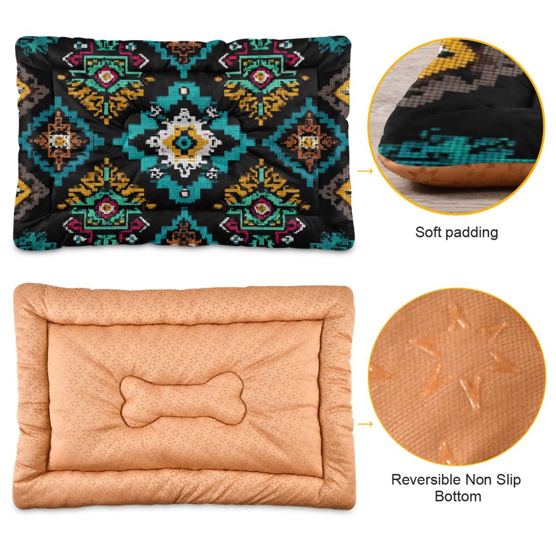 Cozy Mat Pet Bed Indoor Outdoor Warm Soft For Cat Dog Puppy(S/M) Aztec-inspired Pattern