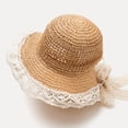 thumbnail image 5 of Baby Toddler Girls Wide Brim Sun Hat Floppy Design Summer Outdoor Beach Visor Cap Sun Protection Hat Coffee 2 Years-7 Years, 5 of 5