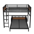 thumbnail image 6 of Full Over Full Separable Metal Bunk Bed/Loft Bed, Raised Security Fence - Walnut, 6 of 9