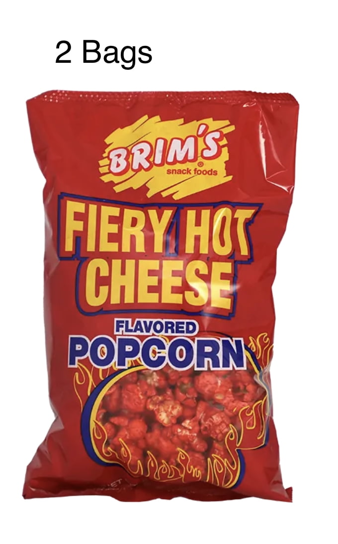 Brim’s Fiery Hot Cheese Flavored Popcorn 2 Bags 2.375oz Bags