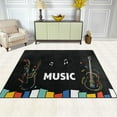 thumbnail image 3 of GZHJMY Music Note Piano Guitar Rainbow Black Area Rug Living Room Rugs - 5'3" x4 Abstract Large Soft Indoor Washable Rug Low Pile Carpet for Bedroom Dining Room Office Carpet Runner, 3 of 6