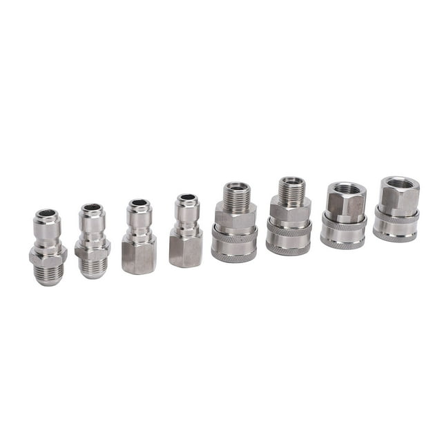 8PCS Pressure Washer Quick Connect Fittings 3/8 Inch Male and Female Thread Hose Fittings Set for Car Cleaning
