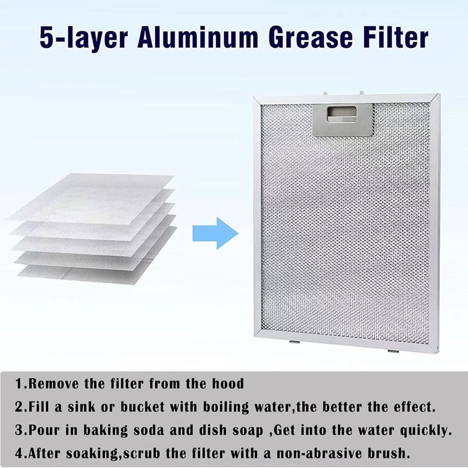 Silver Cooker Hood Filters Metal Mesh Extractor Vent Filter 400 x 300 x 9mm