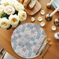 thumbnail image 2 of Blue Pink Botanical Round 15 Inch Placemats Set of 2, Spring Floral Vintage HeatResistant Non Slip Place Mats for Dining Table, Wipeable Braided Kitchen Table Mats for Housewarming, 2 of 9