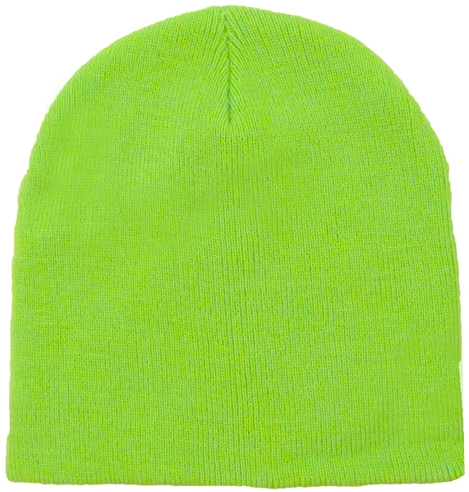 lime green knit hat