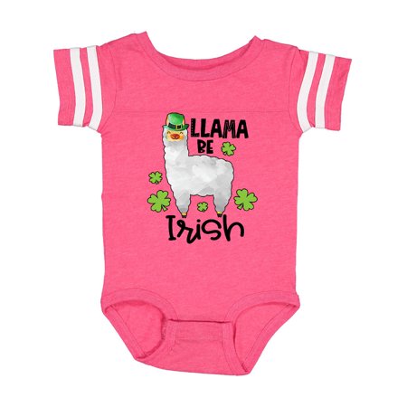 

Inktastic St. Patrick s Day Llama Be Irish with Green Shamrocks Gift Baby Boy or Baby Girl Bodysuit