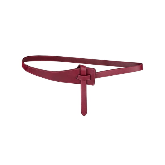 Cinturones Anchos Inspire Chic para Mujeres, Cinturón Sólido sin Hebilla, 1 Pieza, Rojo Vino