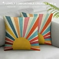 thumbnail image 3 of Creowell Boho Sun Sunshine Pillow Covers Sunset Aesthetic Colorful Rainbow Decorative Couch Pillow Cases with Zipper Farmhouse Rust Home Decor for Living Room Bedroom Bed Cushion Outdoor 18x18in, 3 of 5