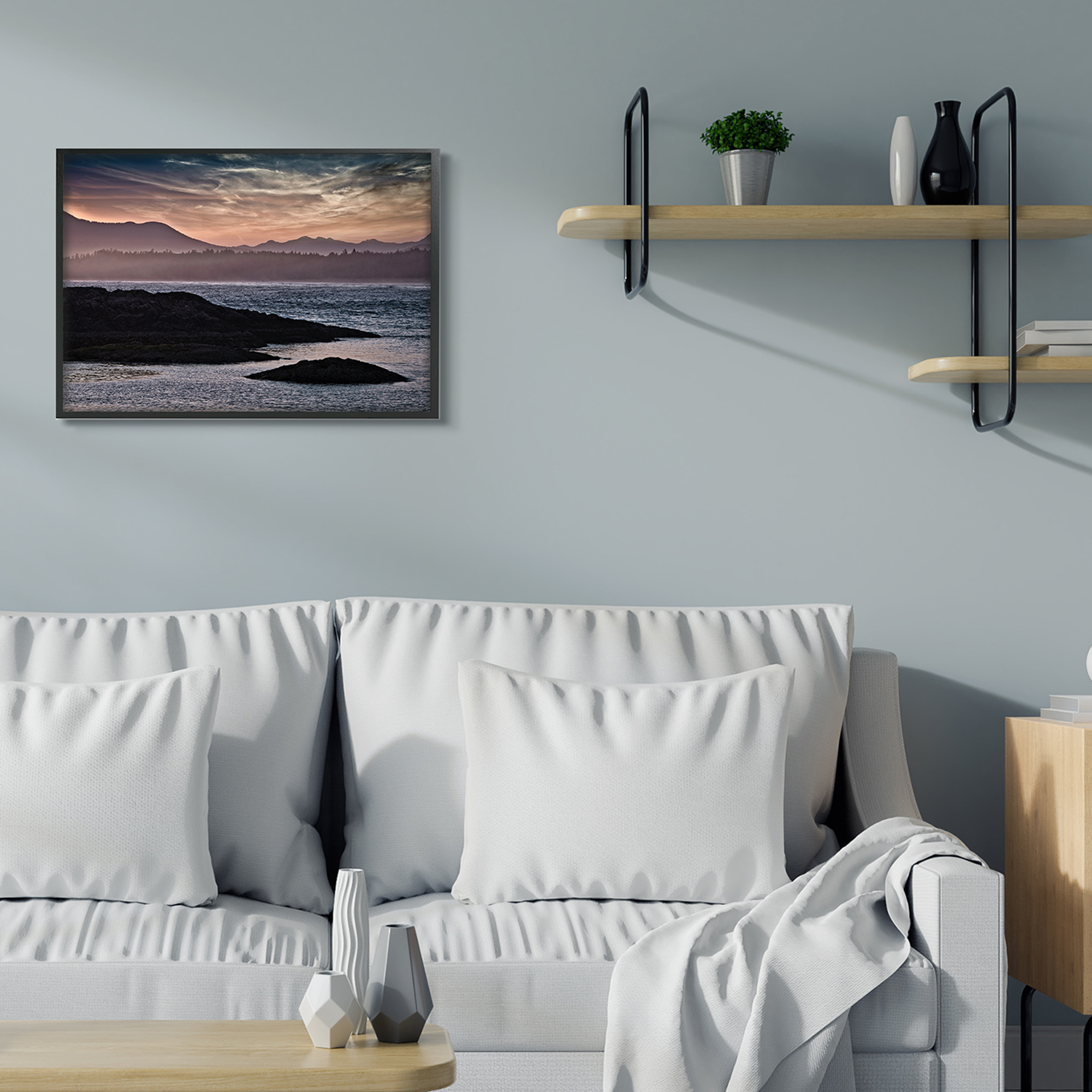 Stupell Industries Mountain Edge Lake Landscape Blue Rippled Water,24 x 30,Designed by Chuck Burdick