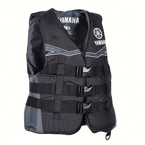Yamaha MAR21V3BBKLG PFD Life Jacket Vest, Nylon Value Black Large