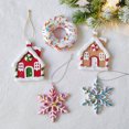 thumbnail image 5 of Adornos navideños con forma de donut y copos de nieve para colgar en el árbol de Navidad, decoración navideña para fiestas en casa 2024, 5 of 5