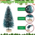 thumbnail image 3 of Duslogis 72 Pcs Mini Christmas Sisal Snow Frost Trees with Wood Base Artificial Winter Bottle Brush Tabletop Trees for Christmas Decoration and Display (Green), 3 of 7