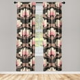 thumbnail image 3 of Ambesonne Retro Curtains, Flowers Pattern Antique Art, Pair of 28"x84", Pastel Pink and Pale Rust, 3 of 5