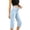 Light Blue, variant on MLCDZ Jean Capris for Women Elastic Waist Stretchy Pull On Denim Pants Summer Casual Lightweight Breathable Beach Vacation Jean with Pockets