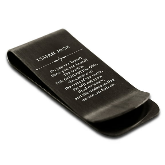 Tioneer Stainless Steel The Everlasting God Isaiah 40:28 Money Clip Holder