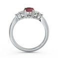 thumbnail image 3 of 2.60 Ct Oval Cut Real Red Ruby Diamond Shiny Solitaire With Asscents Engagement Ring 14K White Gold Size 5.5, 3 of 7
